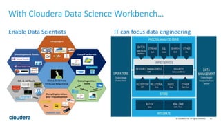 16© Cloudera, Inc. All rights reserved.
Enable Data Scientists IT can focus data engineering
With Cloudera Data Science Workbench…
 