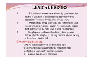 Lexical analsis and its role in compiler design
