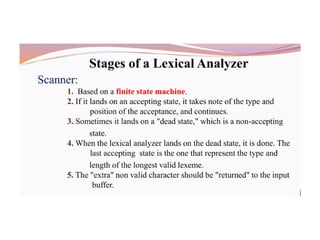 Lexical analsis and its role in compiler design