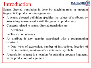 Compiler Design UNIT III PPT (SDD, SDT).pdf