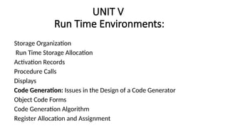 Comprehensive Overview of Run Time Environments and Code Generation in ...