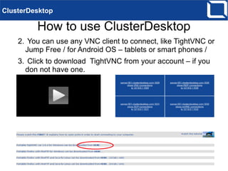 ClusterDesktop manual how-to use for windows clients | PPT