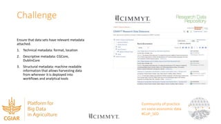 Community of practice on socio-economic data