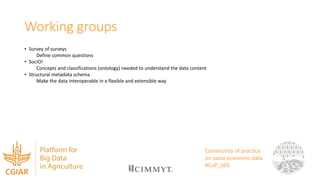 Community of practice on socio-economic data