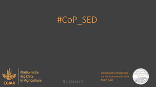 Community of practice on socio-economic data