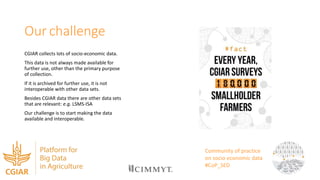 Community of practice on socio-economic data