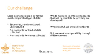 Community of practice on socio-economic data