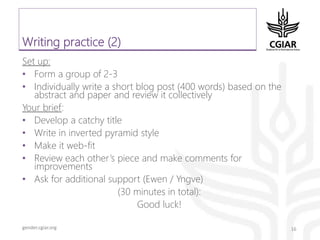 Communicating with non-scientific audiences