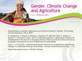 Climate Change Agriculture and Food Security Learning Platform 5: cross-cutting platform on gender and climate-smart agriculture