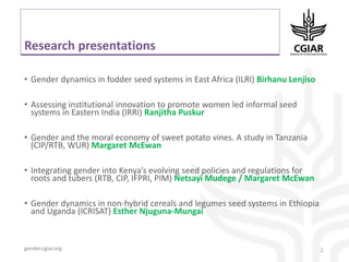 Gender dynamics in seed systems