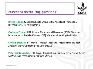 Gender dynamics in seed systems