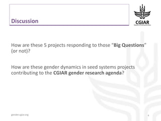 Gender dynamics in seed systems