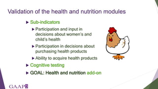 Women's empowerment in agriculture index (WEAI): incorporating gender and mixed methods into nutrition research