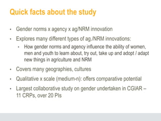 GENNOVATE: Enabling gender equality in agricultural and environmental innovation