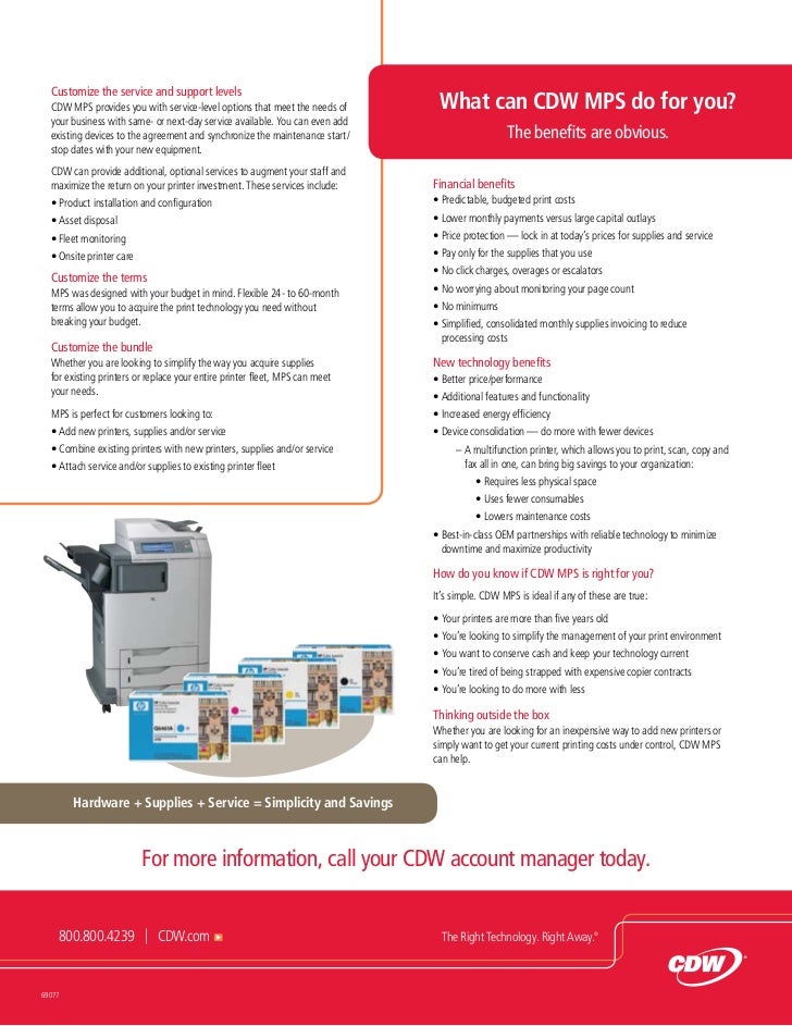 Cdw Managed Print Services Brochure