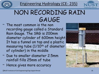 Engineering Hydrology(CE- 235)CODENSATION OF WATER VAPORSWater vapors condensed in presence of hygroscopic nuclei