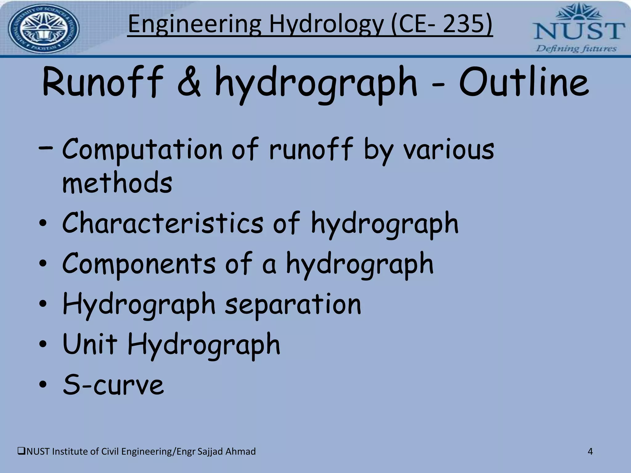 Factors affecting runoff