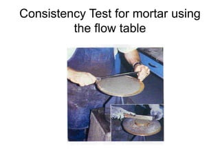 Consistency Test for mortar using
the flow table
 