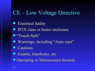 Ip2x Examples Electrical CE and EMC | PPT