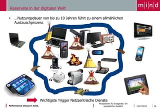 Von unterwegs alles im Griff15.06.2010Perspektiven für Endgeräte: Ein synoptischer Ausblick21… das Handy als universale Fernsteuerung im digitalen Leben oder							…nur im mobilen Kontext relevantBeispiel: Programm Manager – T-Home Entertain   Zugriff über das Internet   Elektronischer Programmführer   Programmierung von Aufnahmen von Unterwegs   Erinnerungsfunktion für Sendungen