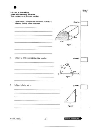 Math Ce Ce Maths 1998 Paper1(E) | PDF