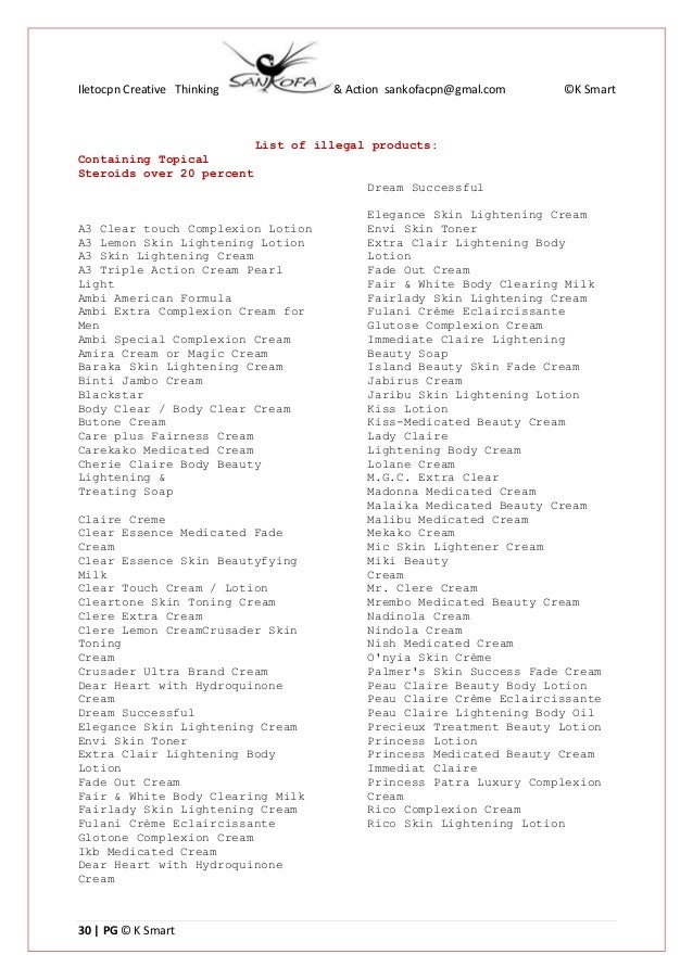 The Causes & Effects of The use of skin Bleaching Products Ce sbksd…