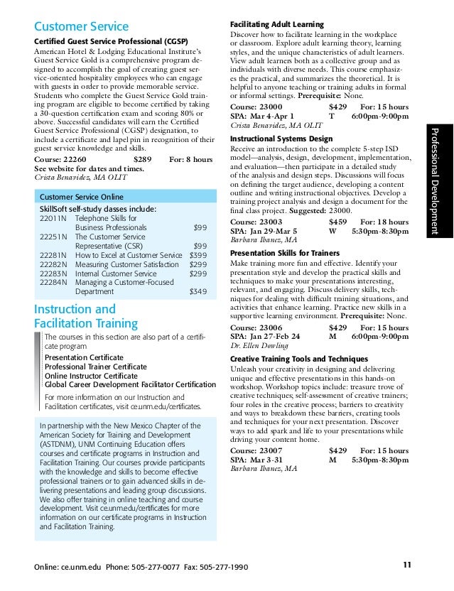 UNM Continuing Education Catalog Spring 2014