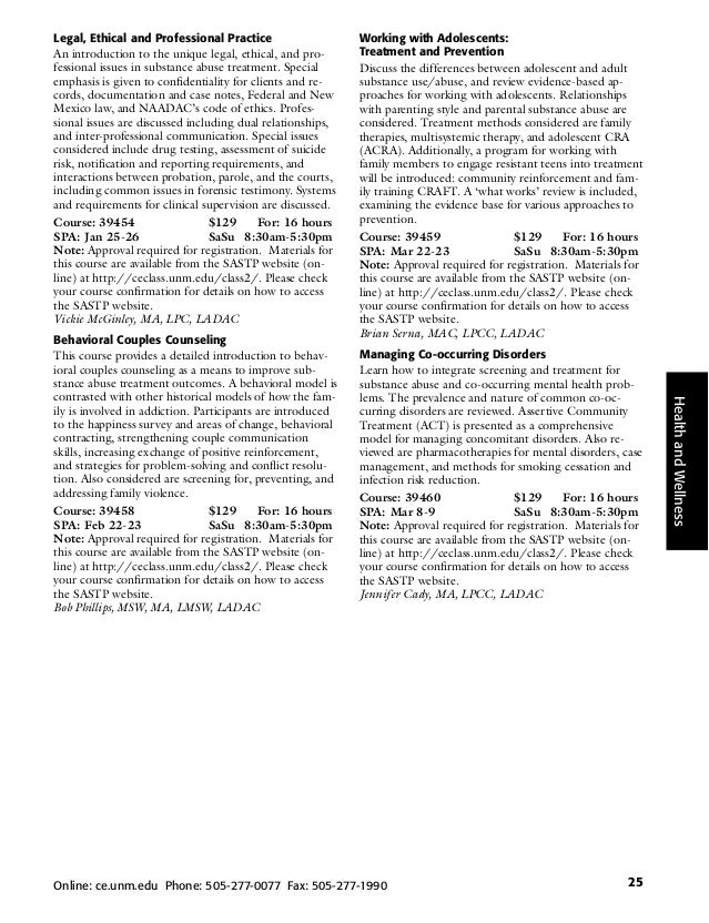 UNM Continuing Education Catalog Spring 2014