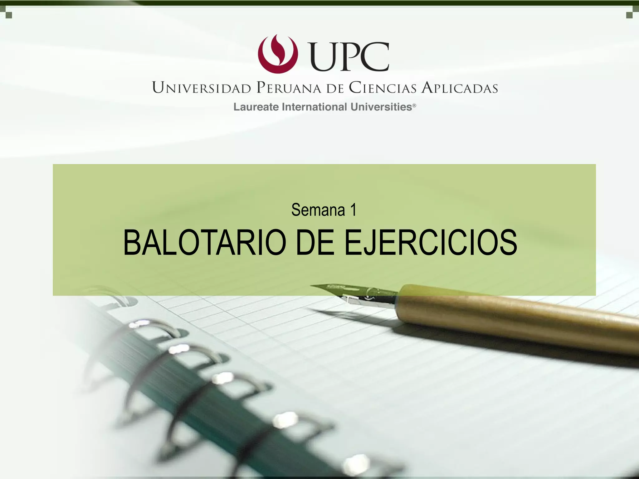 Semana 1 BALOTARIO DE EJERCICIOS  