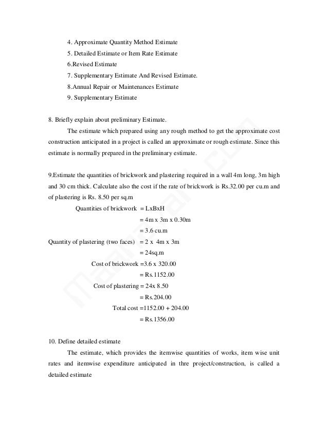 estimation and quantity surveying how to write a construction estimate