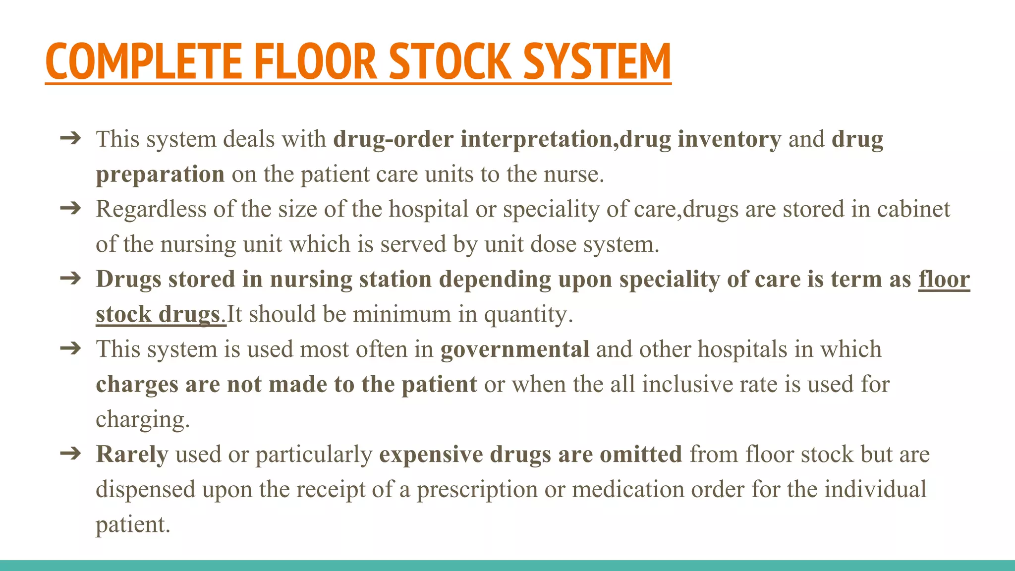 Drug Distribution in Hospital Pharmacy | PPTX