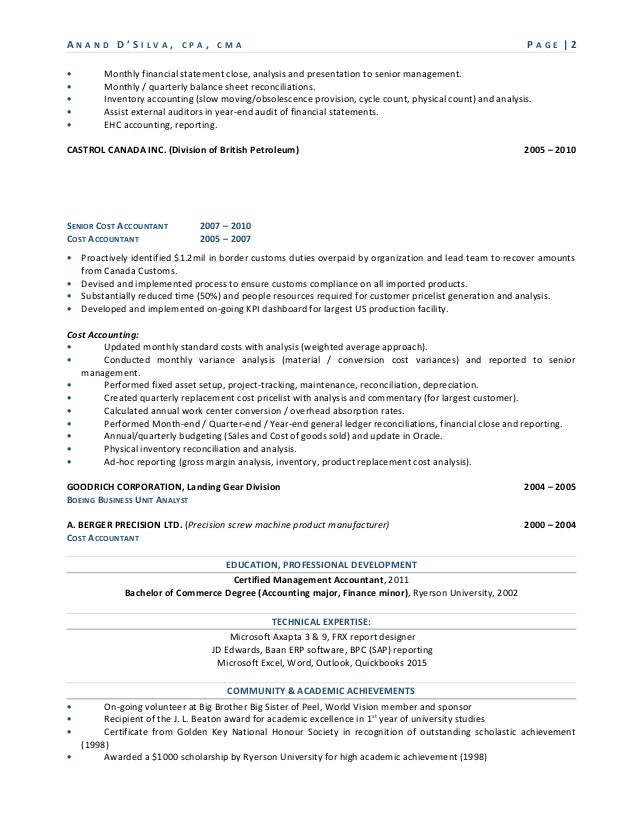 Divisional controller resume