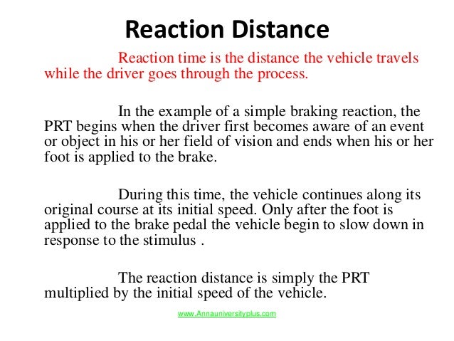 Distance Vehicle Travels From Time The Brake Is Applied Distance Vehicle Travels From Time The Brake Is Applied