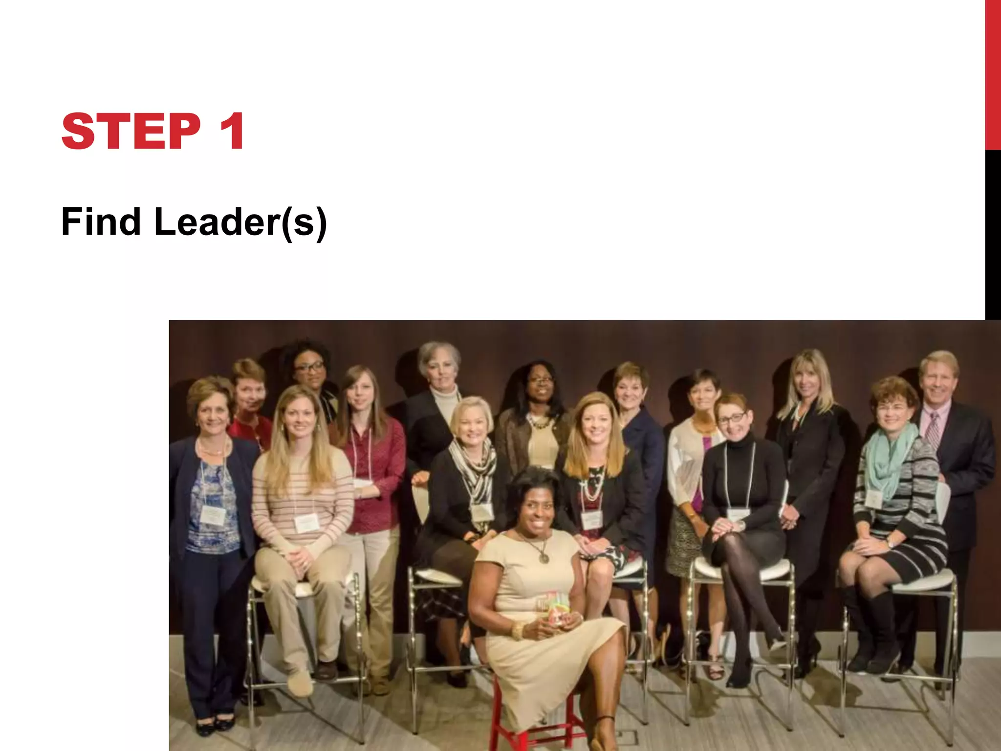STEP 1
Find Leader(s)
 