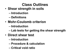 Lecture 11 Shear Strength of Soil CE240 | PDF