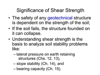 Lecture 11 Shear Strength of Soil CE240 | PDF