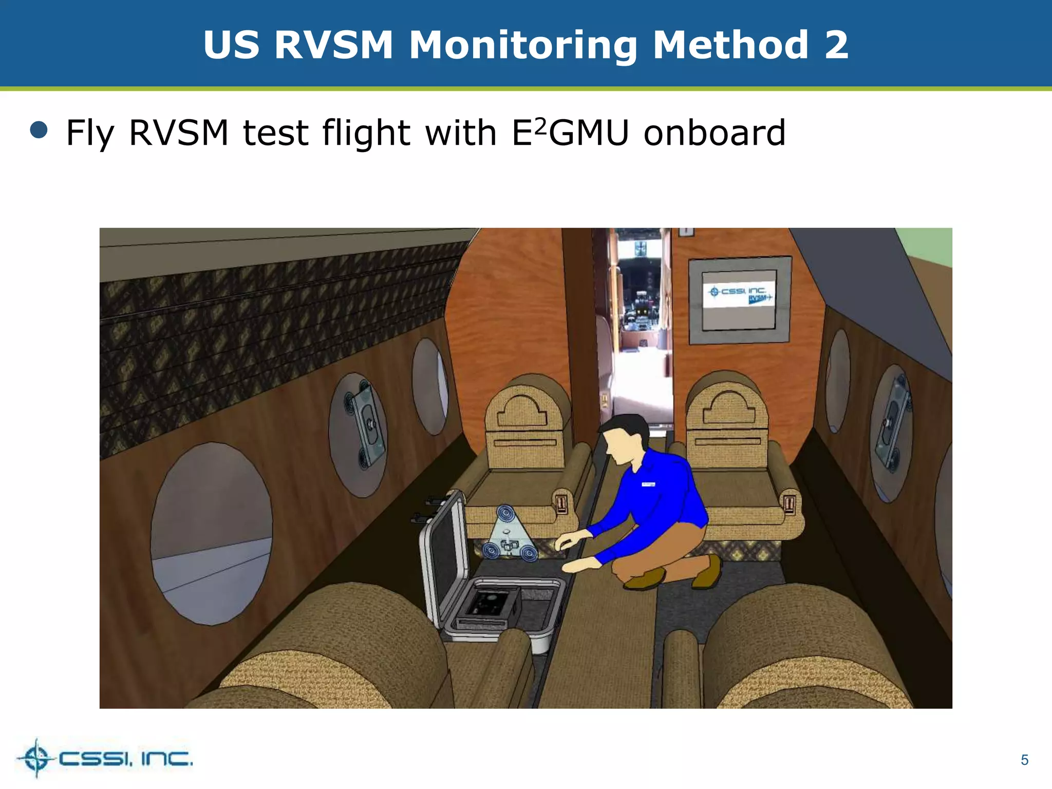 5
US RVSM Monitoring Method 2
• Fly RVSM test flight with E2GMU onboard
 