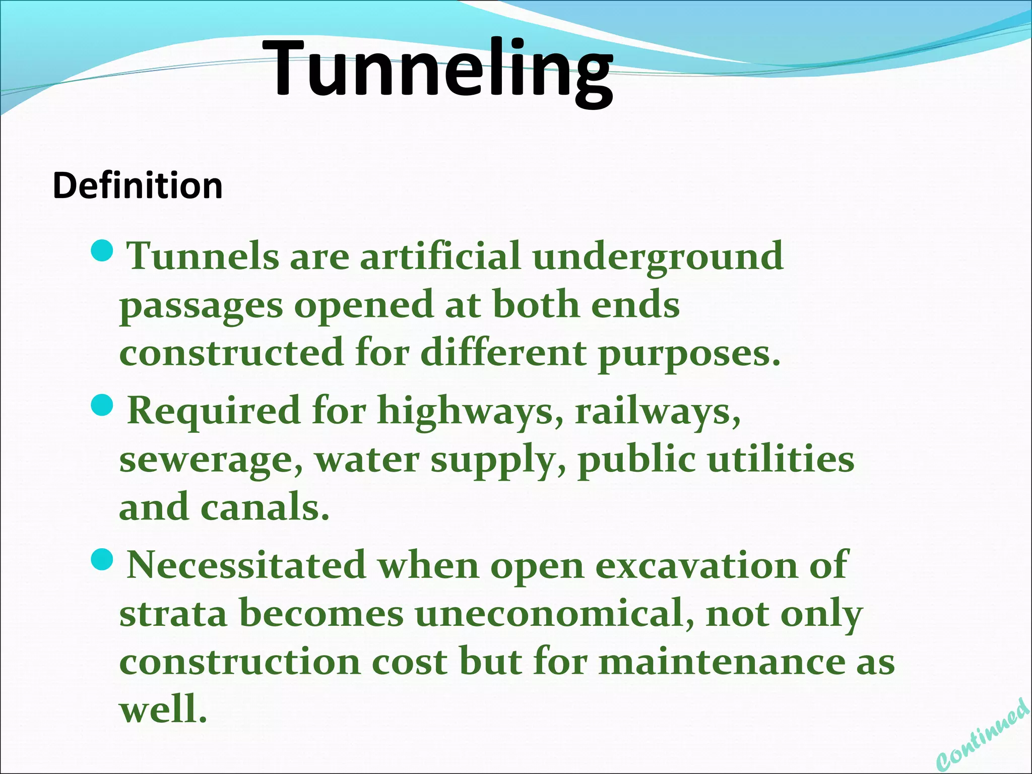Tunnelling | PPT