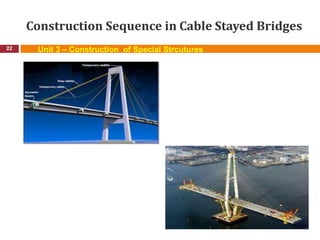 Construction Sequence in Cable Stayed Bridges
22 Unit 3 – Construction of Special Strcutures
 