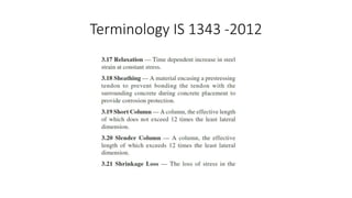 Terminology IS 1343 -2012
 