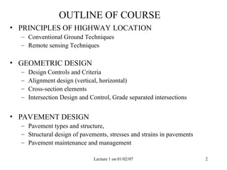Ce 368 Highway Engineering Lecture 1 Ppt Ce 368 Highway Engineering Lecture 1 Ppt