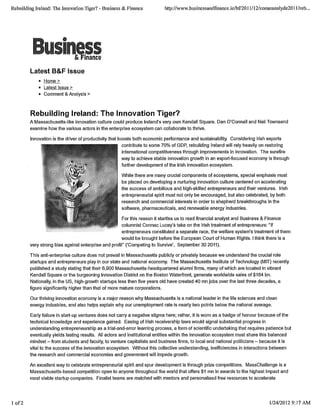 Rebuilding Ireland - The Innovation Tiger