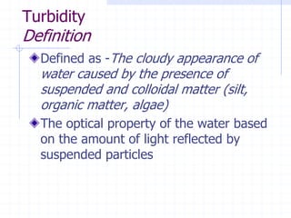 Turbidity Def CE404 Turbidity.pd environmental engineering and technology | PDF