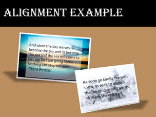 ALIGNMENT EXAMPLE
 