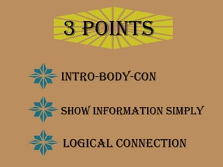 3 points

Intro-Body-Con

Show information simply

Logical connection
 