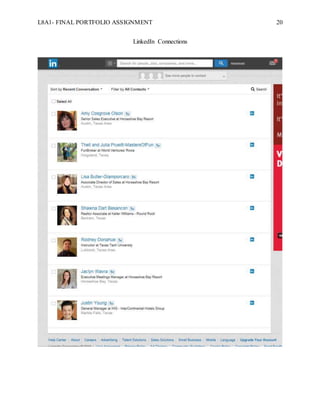 L8A1- FINAL PORTFOLIO ASSIGNMENT 20
LinkedIn Connections
 