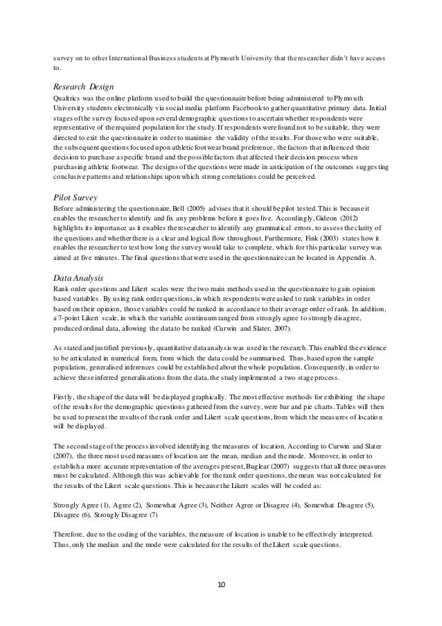Final year dissertation