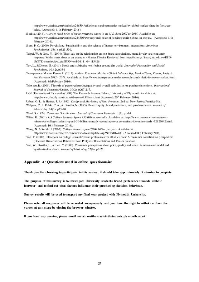 Final year dissertation