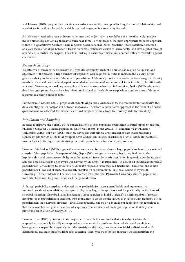 Final year dissertation
