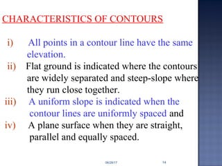 Characteristics Of Contour In Surveying Ce6304 Surveying 1 Contour (Iv Unit) Lecture Ppt Notes